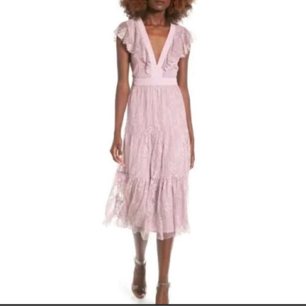 Beautiful purple midi lace WAYF dress💜